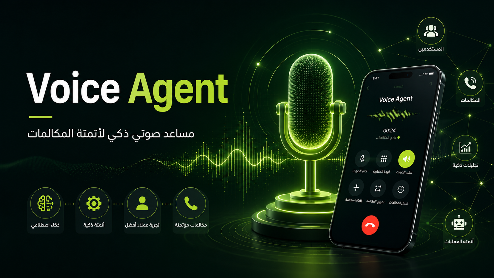 Voice Agent — مساعد صوتي بالذكاء الاصطناعي يرد على المكالمات